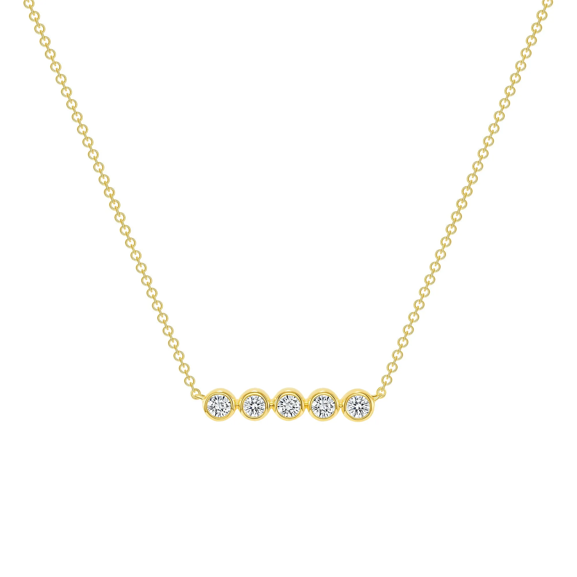 14K  YG Mini Senna Diamond Necklace