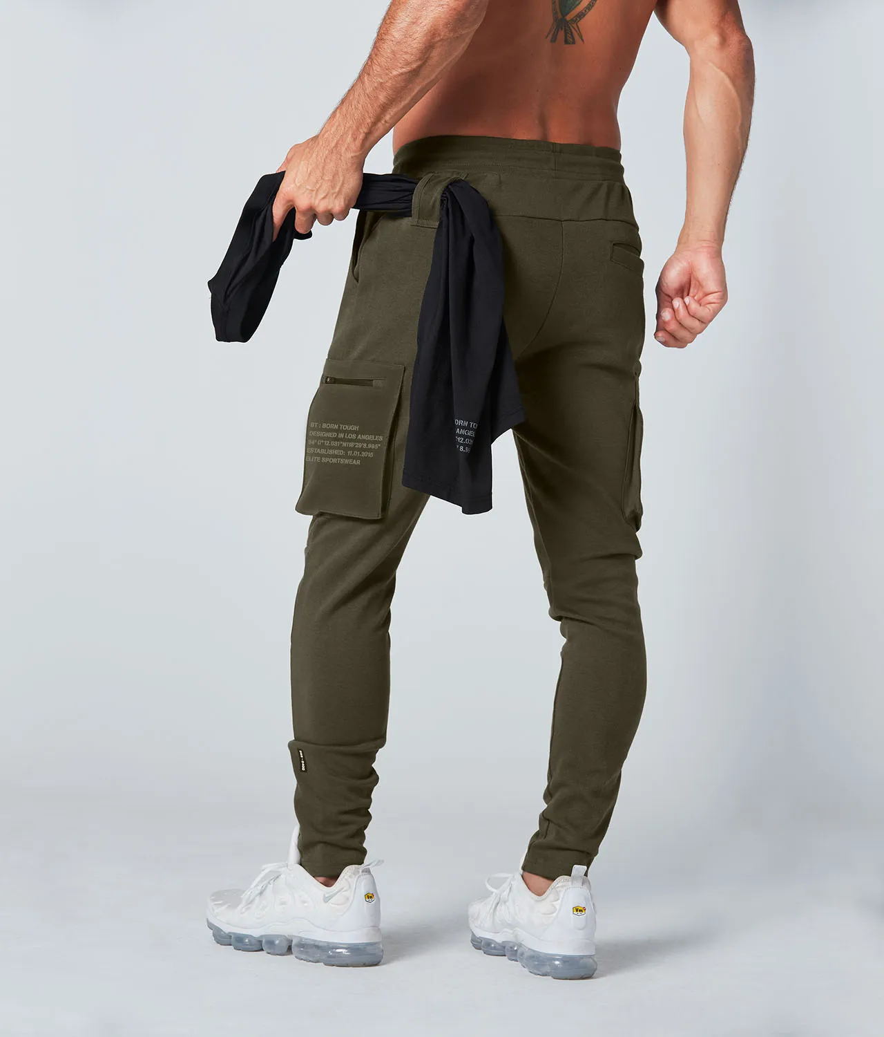 2100 . Viscose Fitted Jogger - Military Green