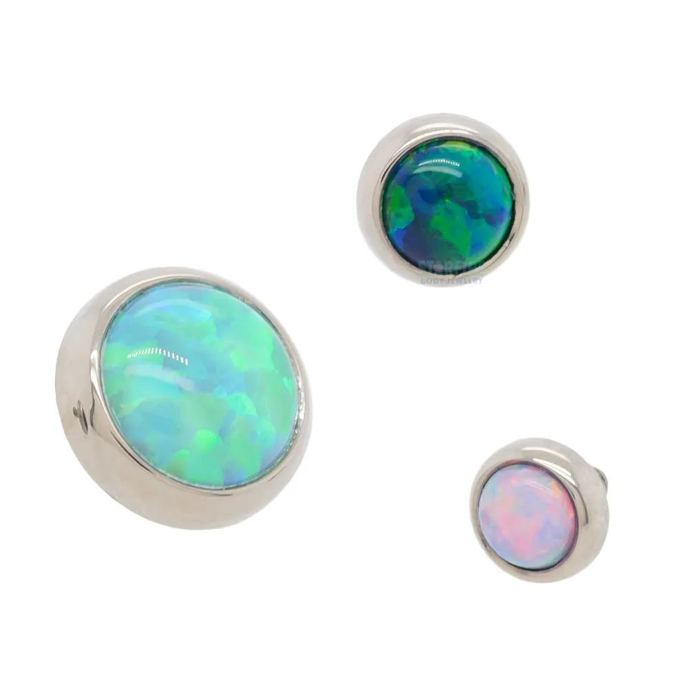 3mm Bezel-Set Opal Cabochon Threaded End