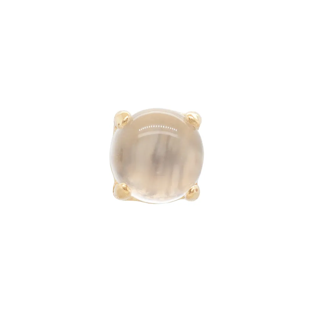 3mm Ziana Prong-Set Natural Stone Cabochon Threaded End in Gold