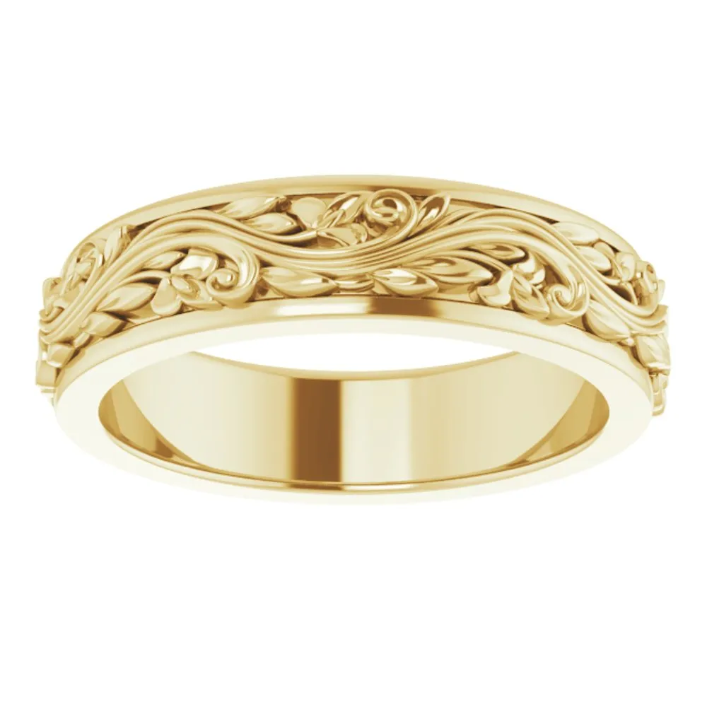 5mm 14K Yellow Gold Sculptural Standard Fit Band