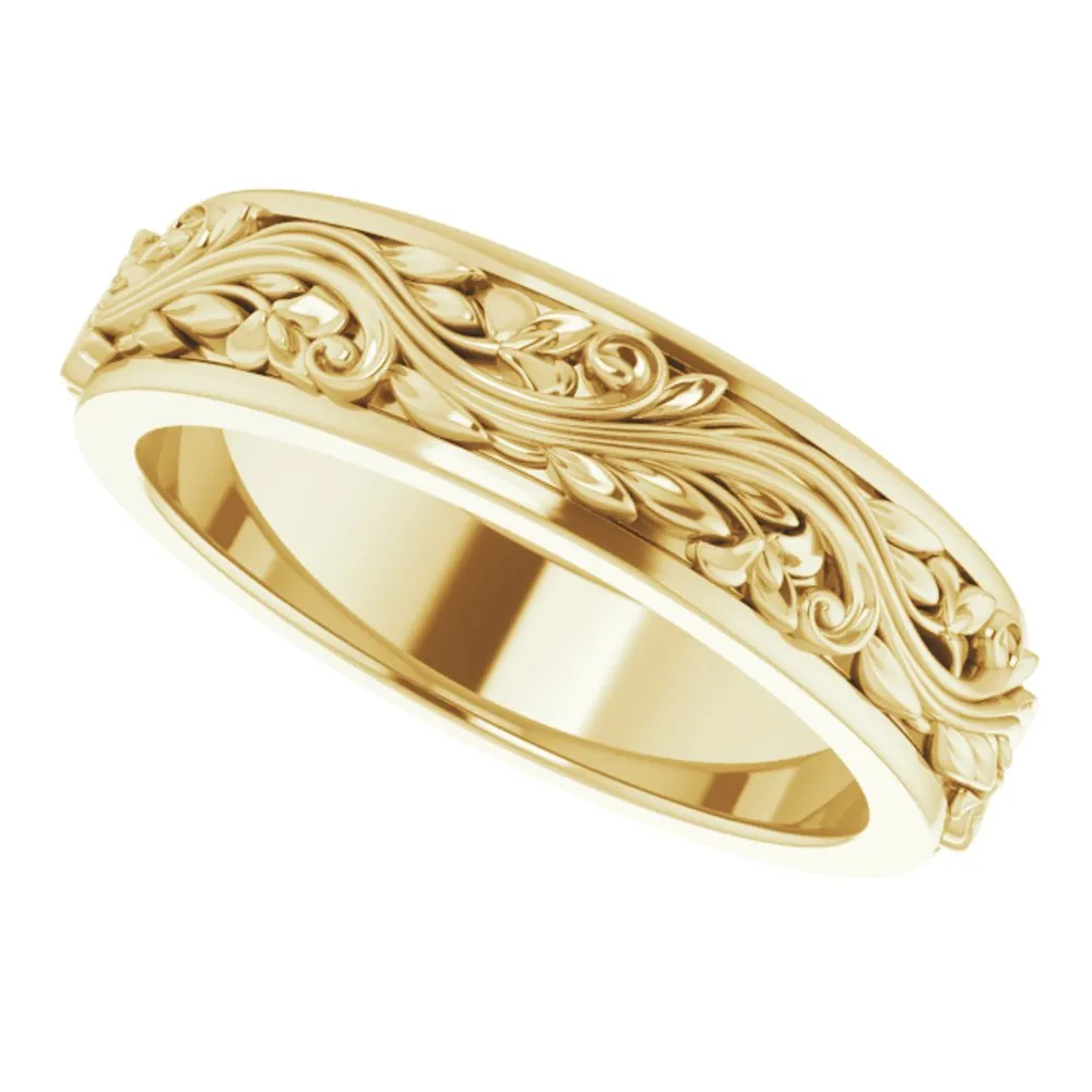 5mm 14K Yellow Gold Sculptural Standard Fit Band