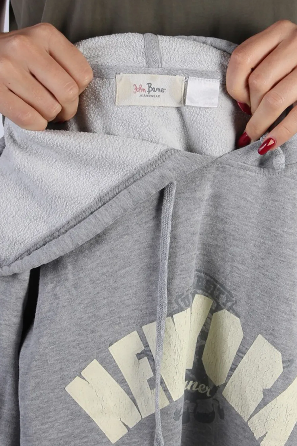 90s Hoodie Sweatshirt Retro Grey XL - Pepper Tree London