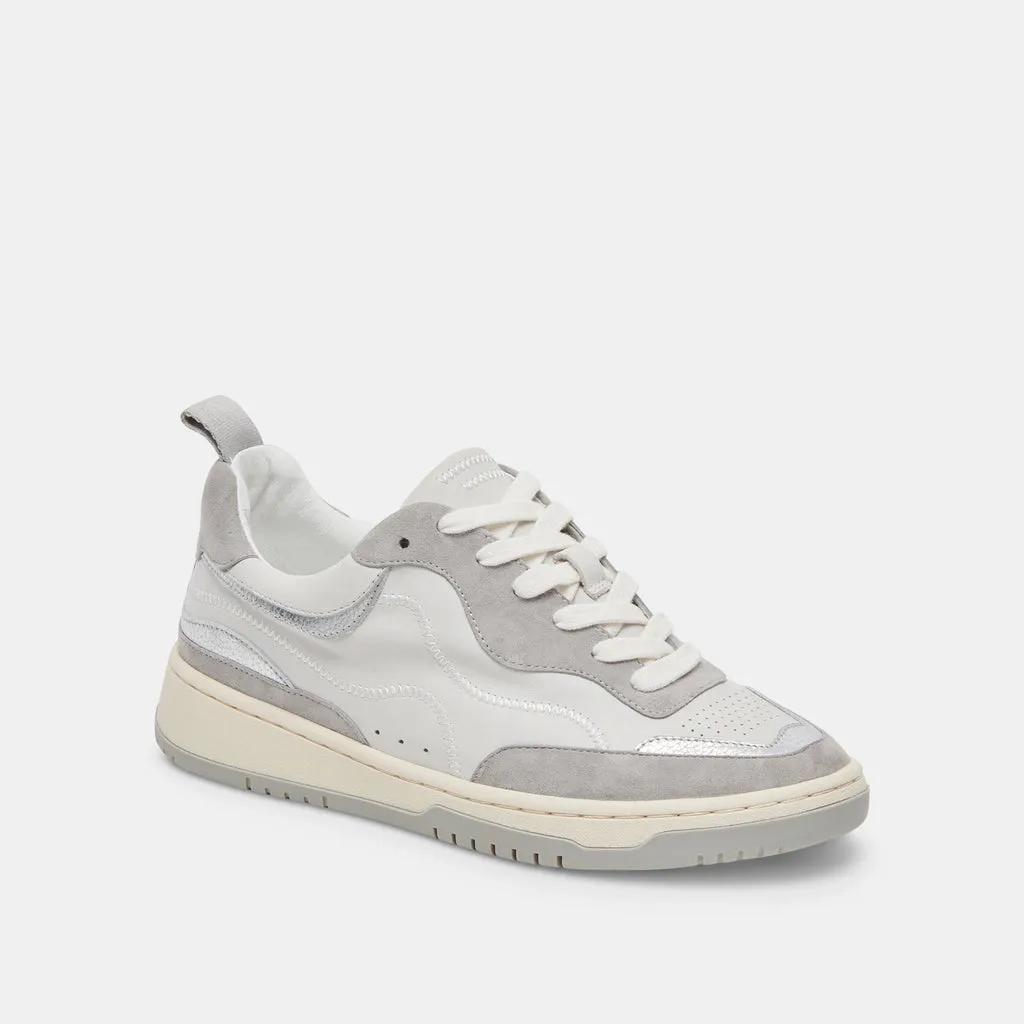 Adella Sneakers White Grey Leather | Comfortable White Grey Sneakers– Dolce Vita 6939727003714