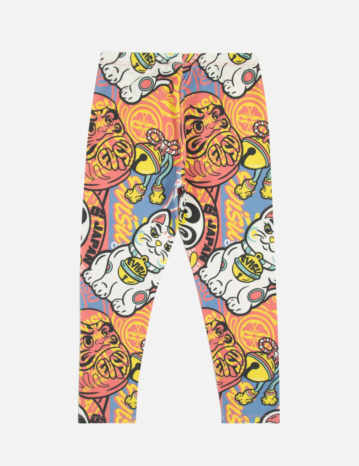 Allover Fortune Cat and Daruma Print Regular Fit Leggings