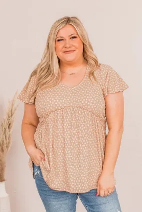 Always Find The Good Babydoll Top- Beige