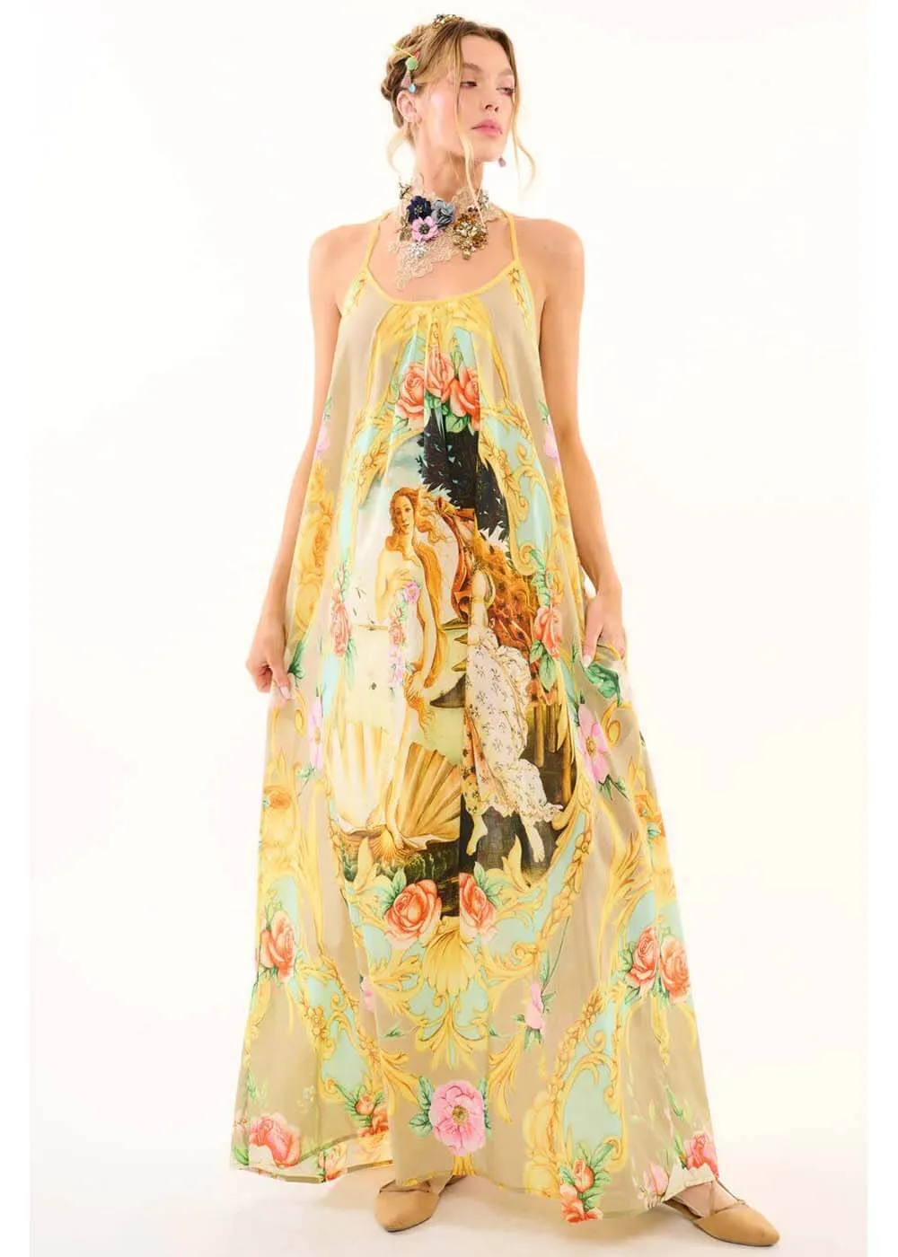 Aratta Birth Of Venus Maxi Dress Pearl