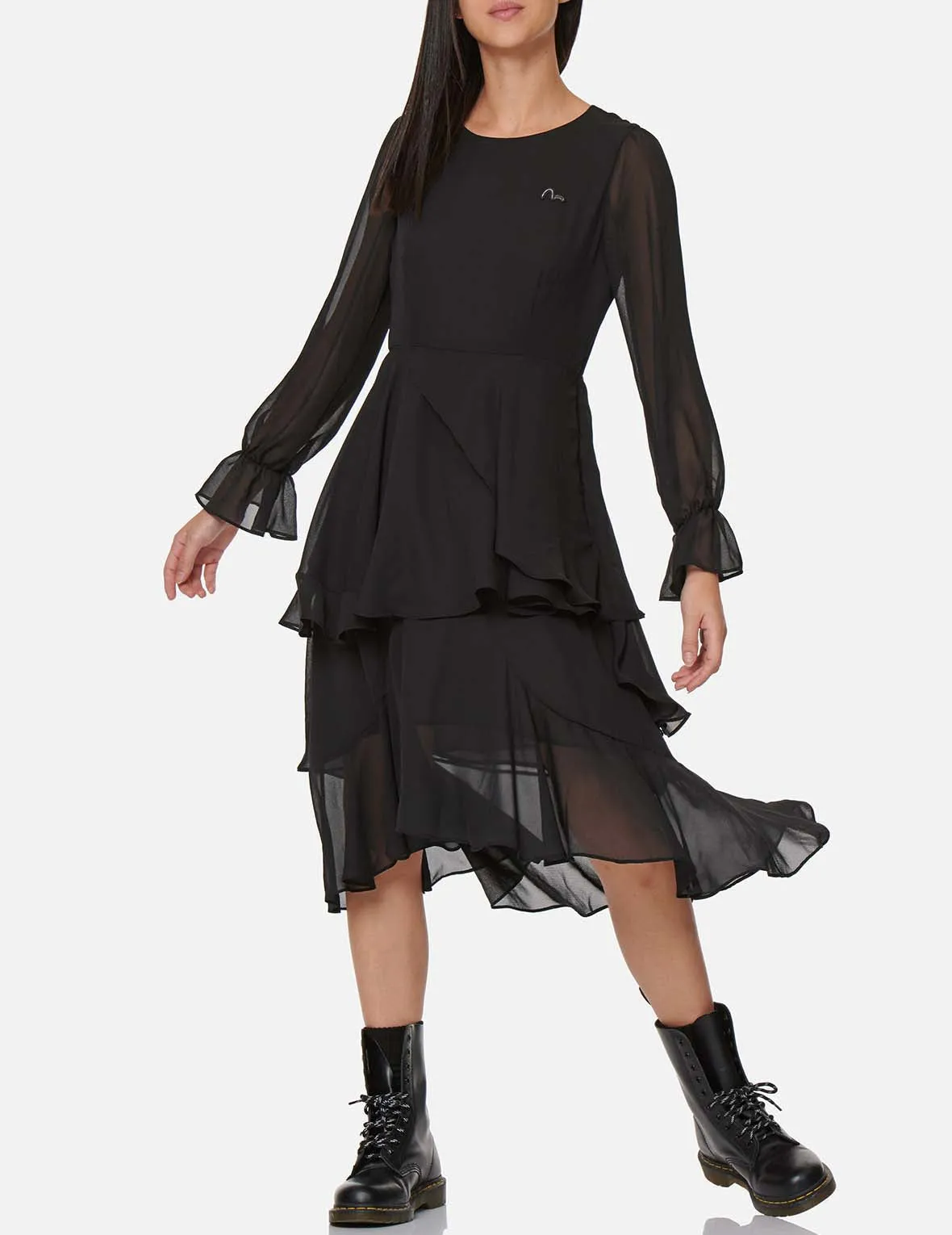 Asymmetric Layer See Through Dress