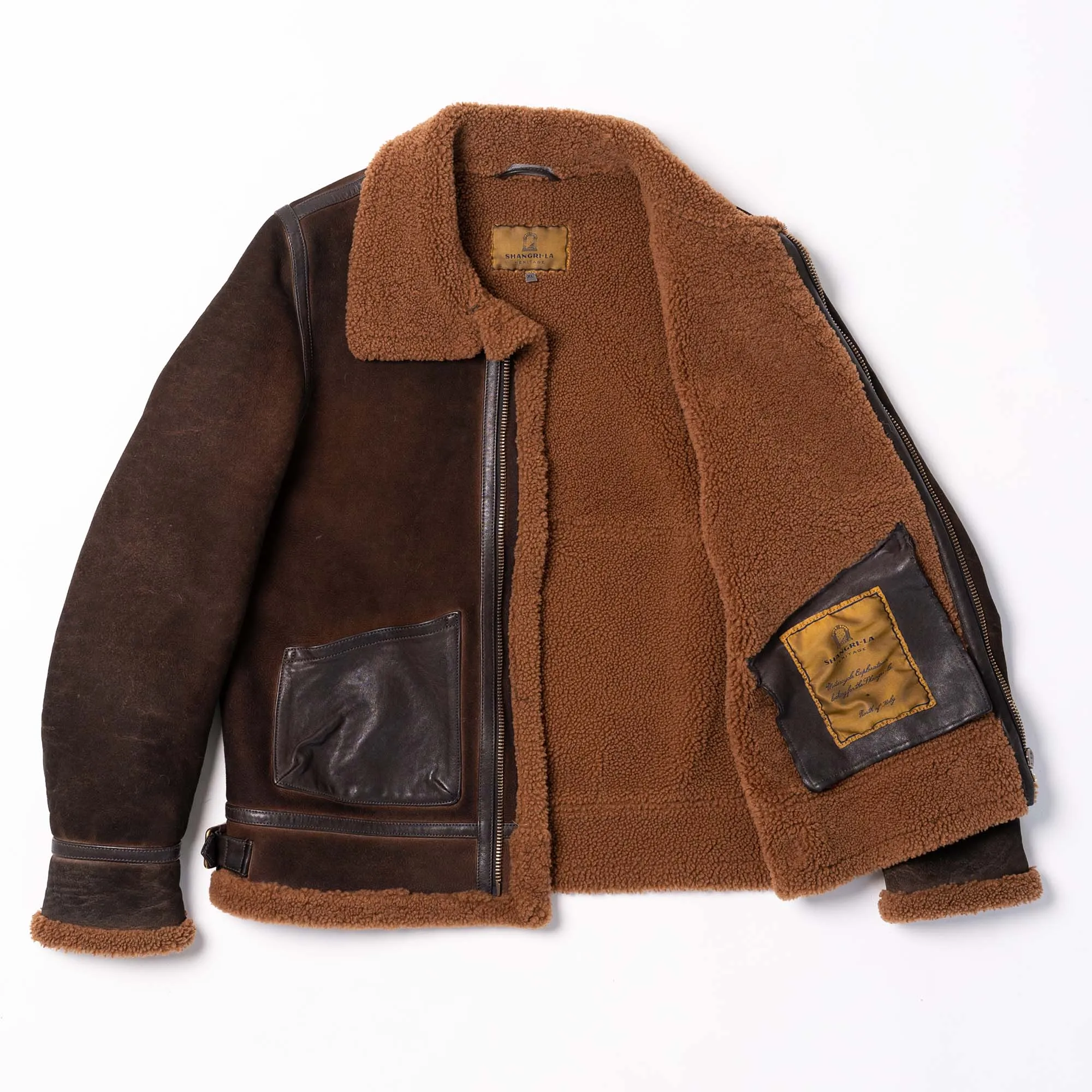 “Aviatore” B-3 Castagno Shearling Jacket - Shangri-la Heritage