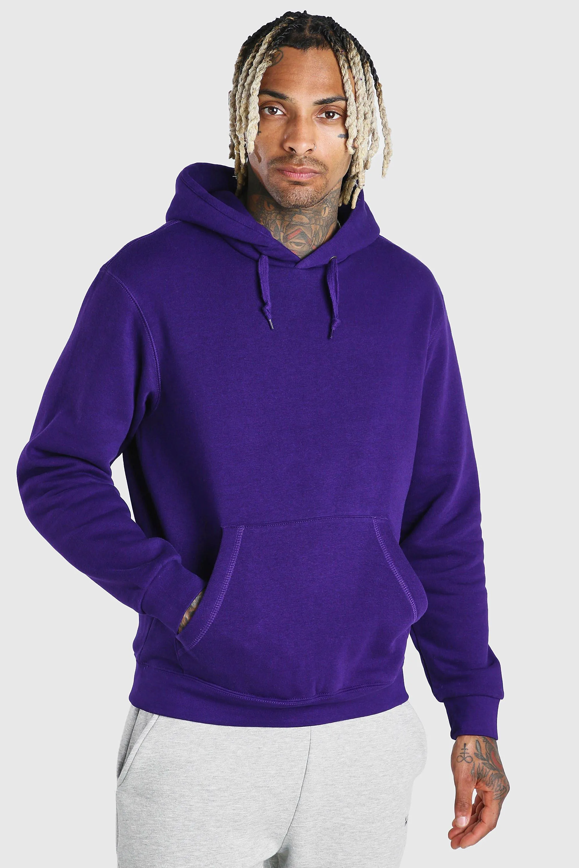 Basic Over The Head Hoodie | boohooMAN UK