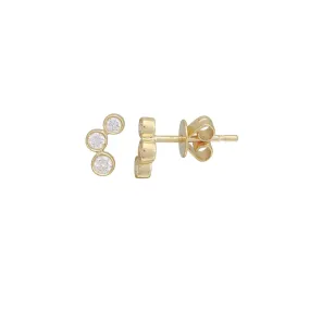 Bezel Set Diamond Stud Earrings