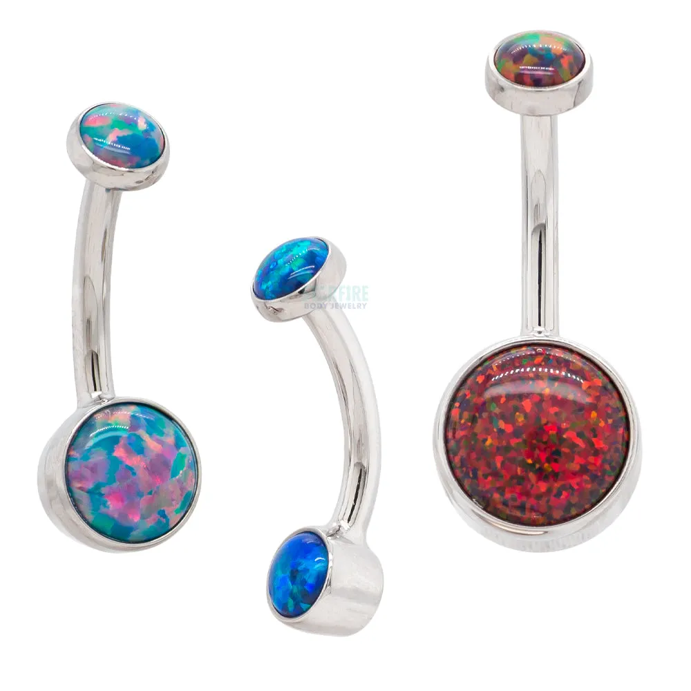 Bezel-set Opal Navel Curve