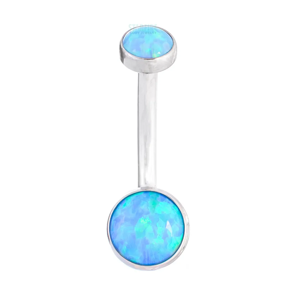 Bezel-set Opal Navel Curve