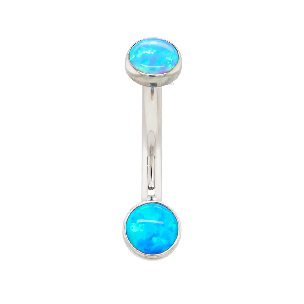 Bezel-set Opal Navel Curve