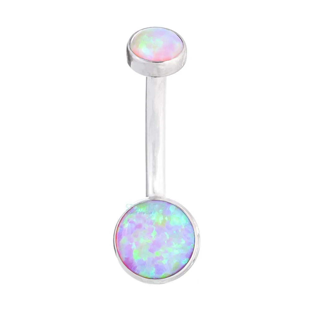 Bezel-set Opal Navel Curve