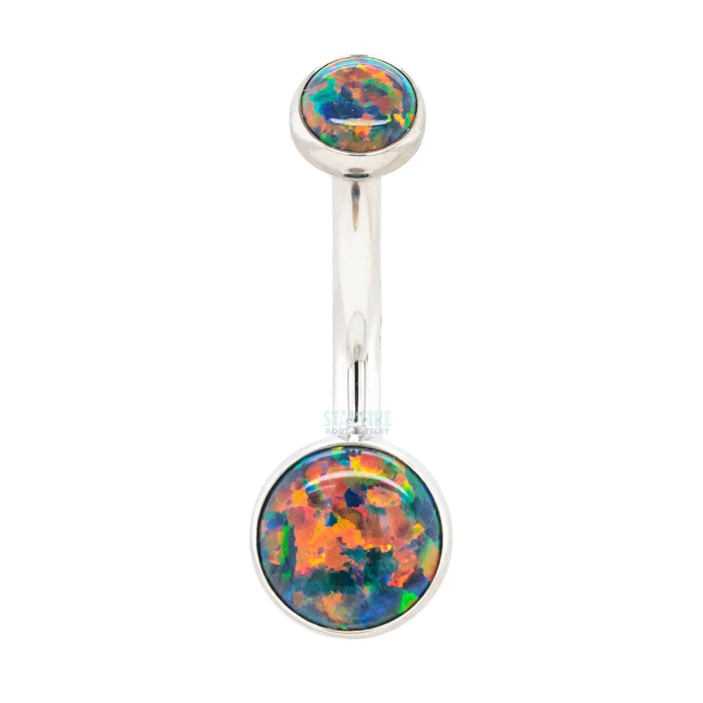 Bezel-set Opal Navel Curve