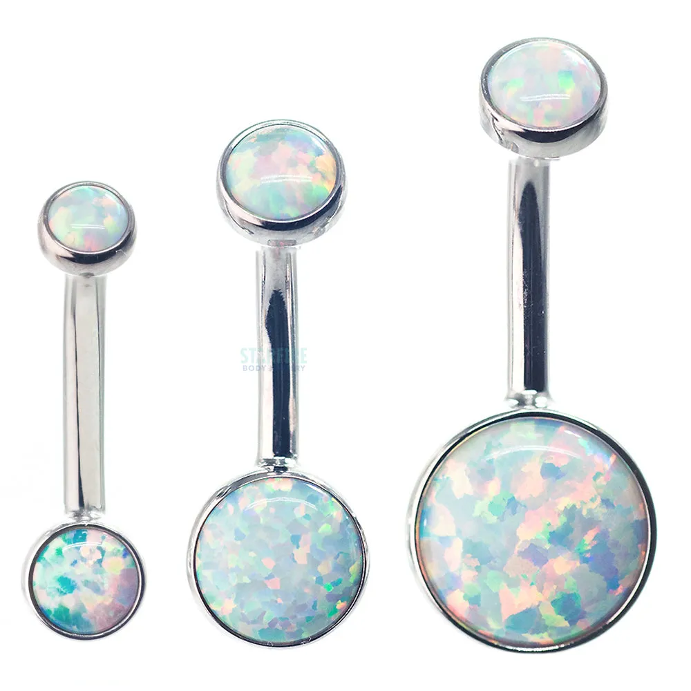 Bezel-set Opal Navel Curve