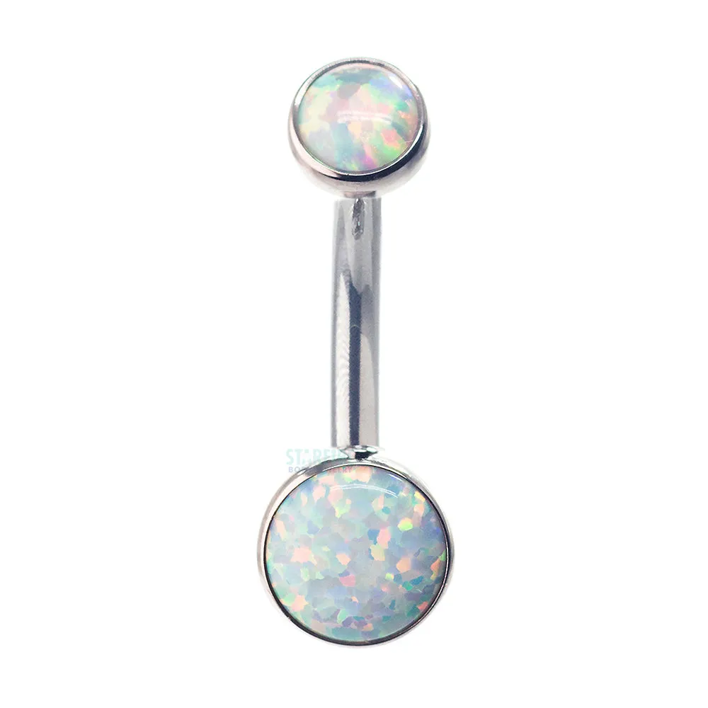 Bezel-set Opal Navel Curve