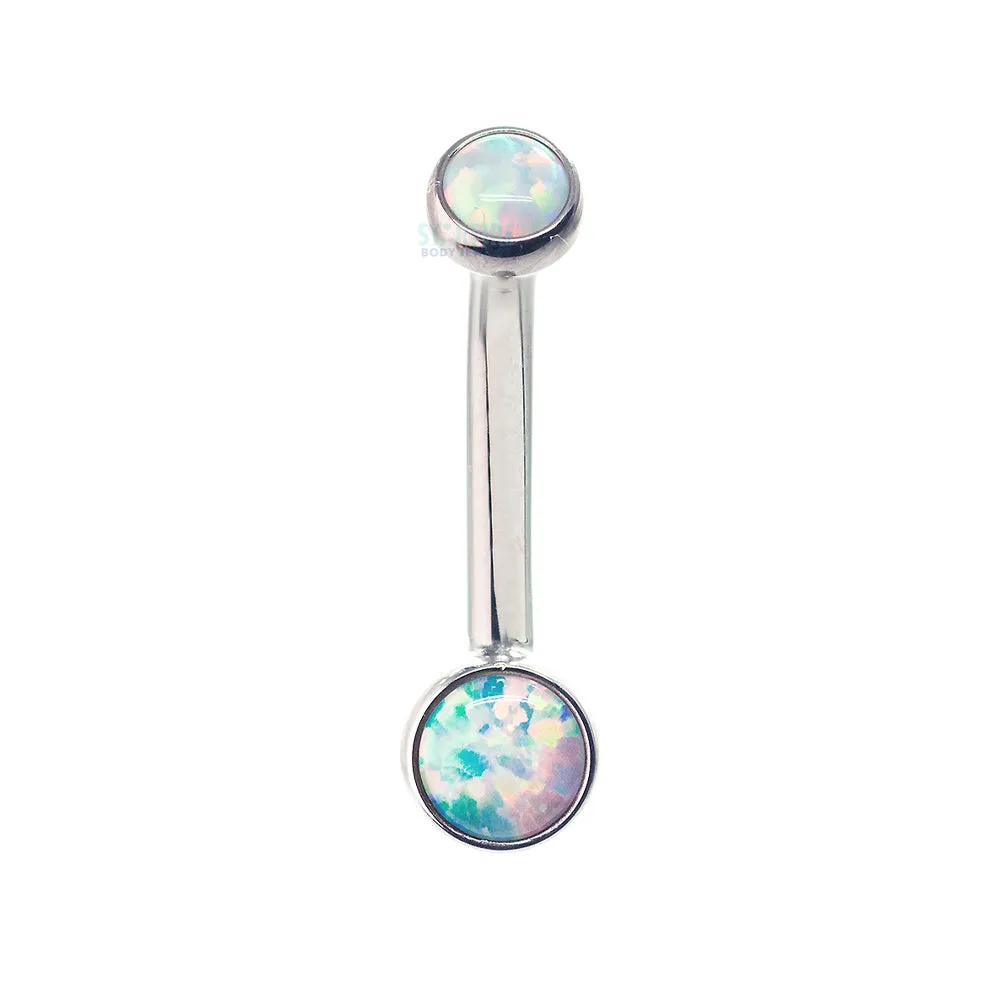 Bezel-set Opal Navel Curve