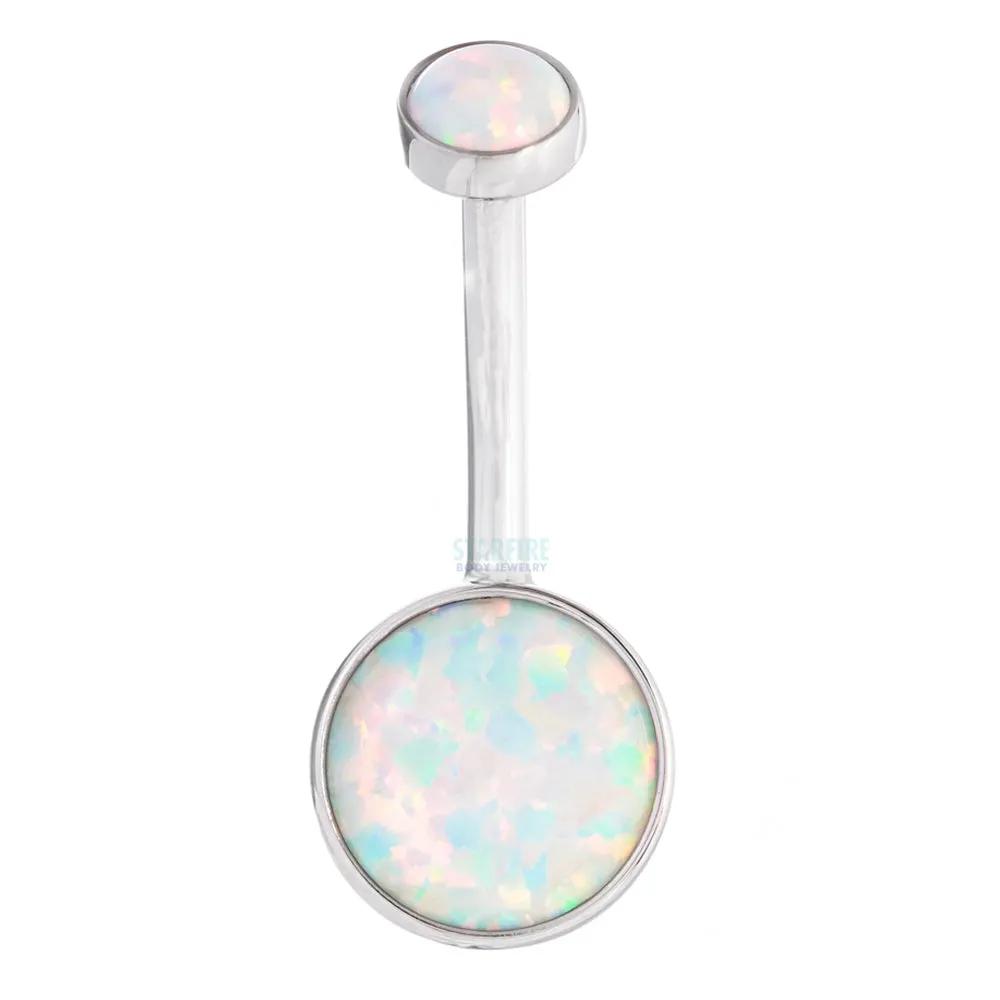 Bezel-set Opal Navel Curve