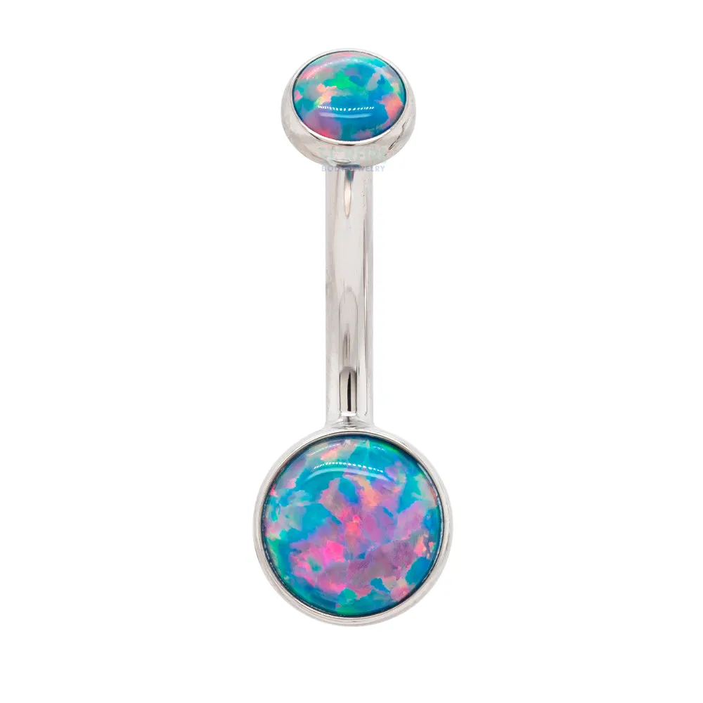 Bezel-set Opal Navel Curve