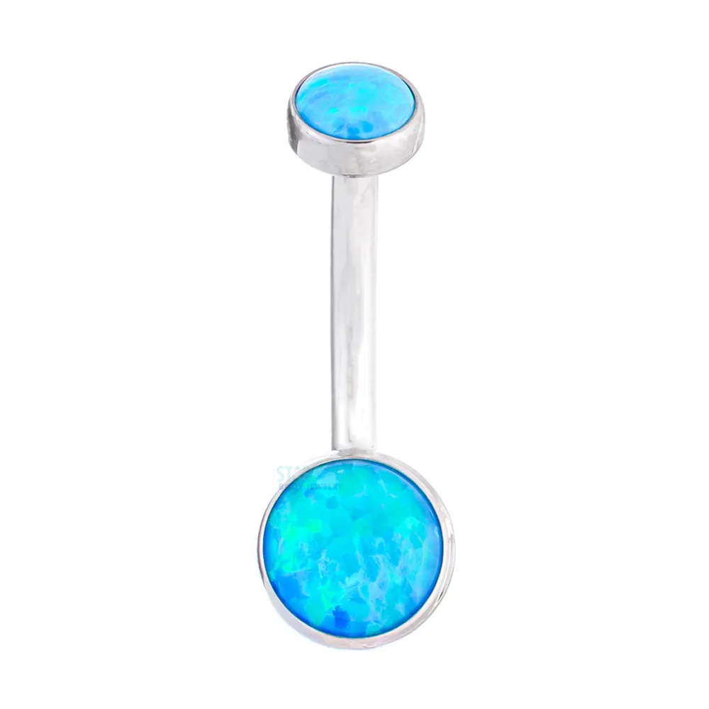 Bezel-set Opal Navel Curve