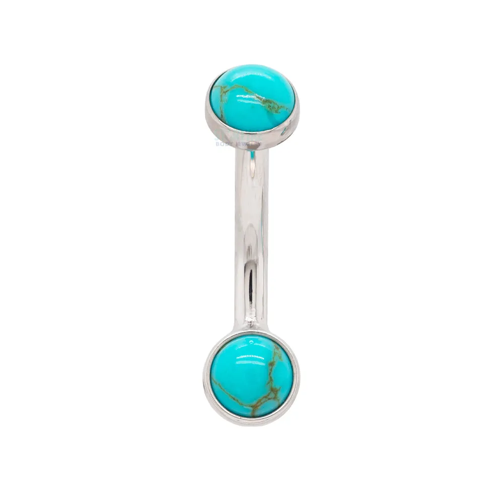 Bezel-set Stone Cabochon Navel Curve