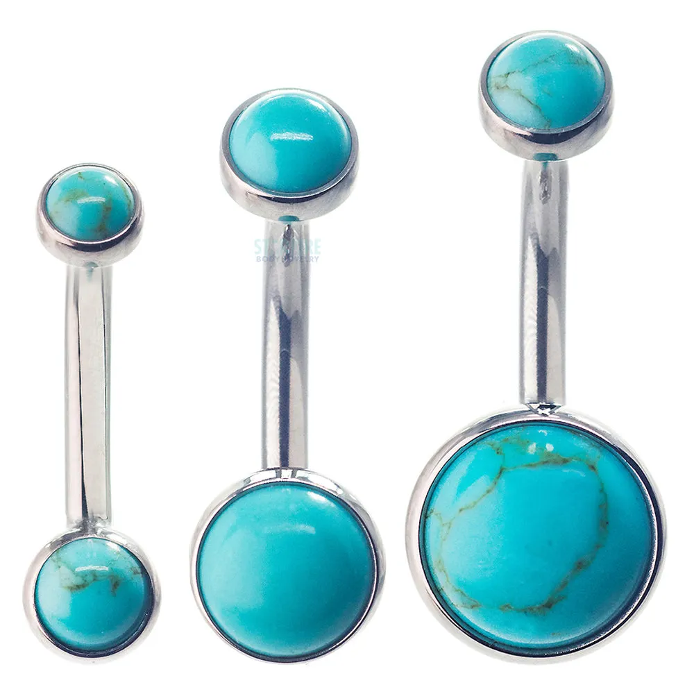 Bezel-set Stone Cabochon Navel Curve