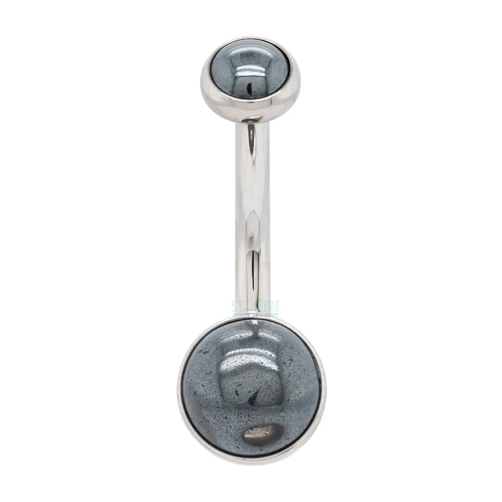 Bezel-set Stone Cabochon Navel Curve