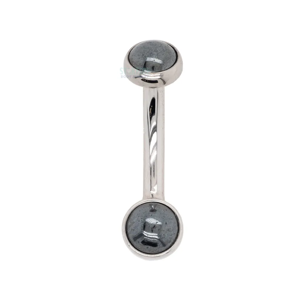 Bezel-set Stone Cabochon Navel Curve