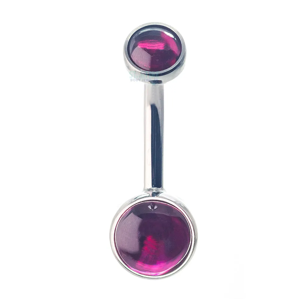 Bezel-set Stone Cabochon Navel Curve