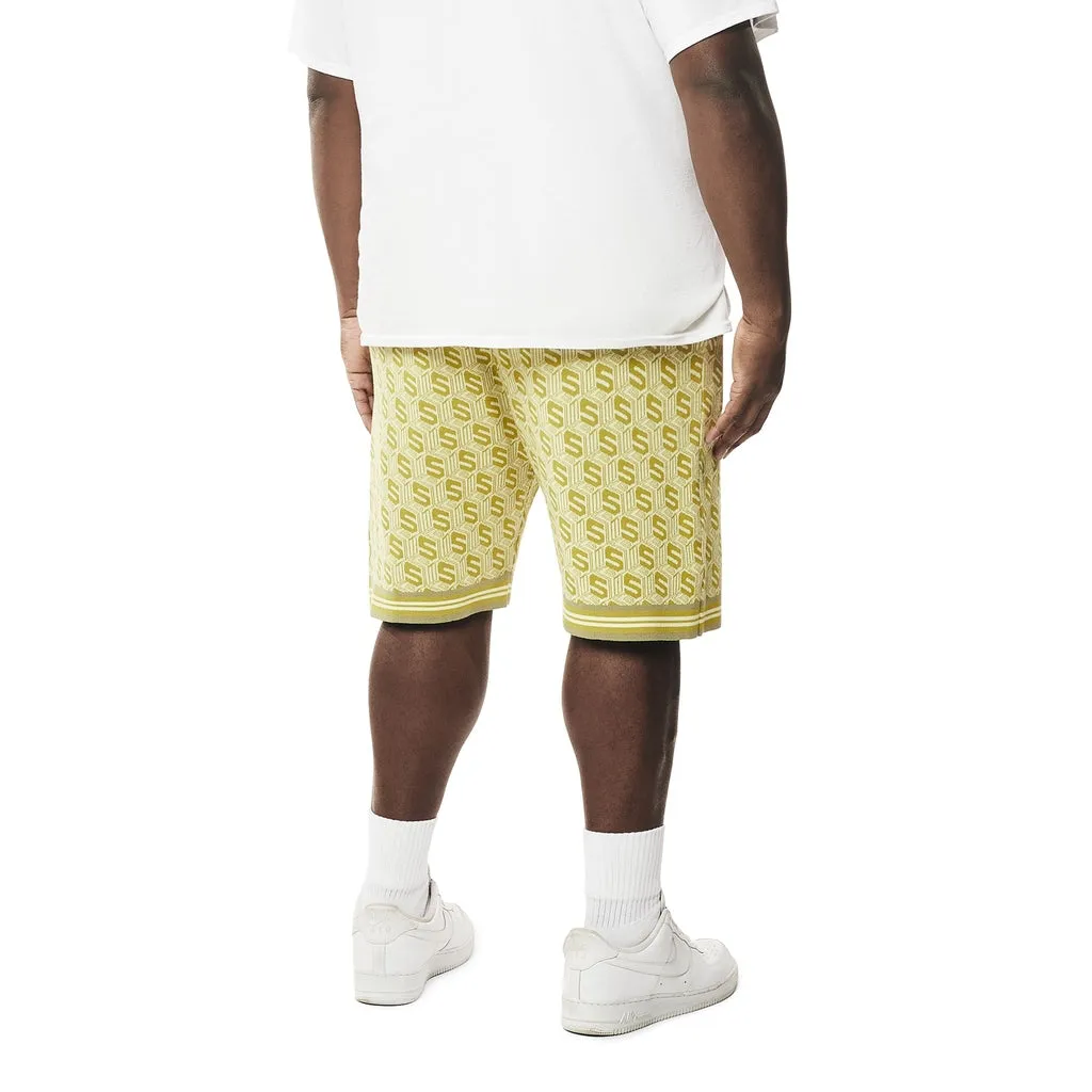 Big and Tall - Jacquard Knit Shorts - Kelp