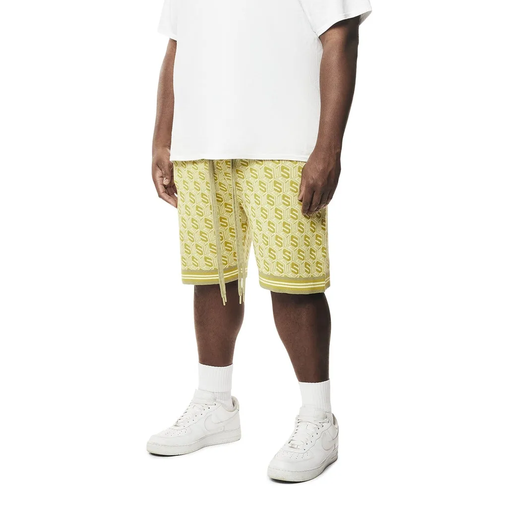 Big and Tall - Jacquard Knit Shorts - Kelp