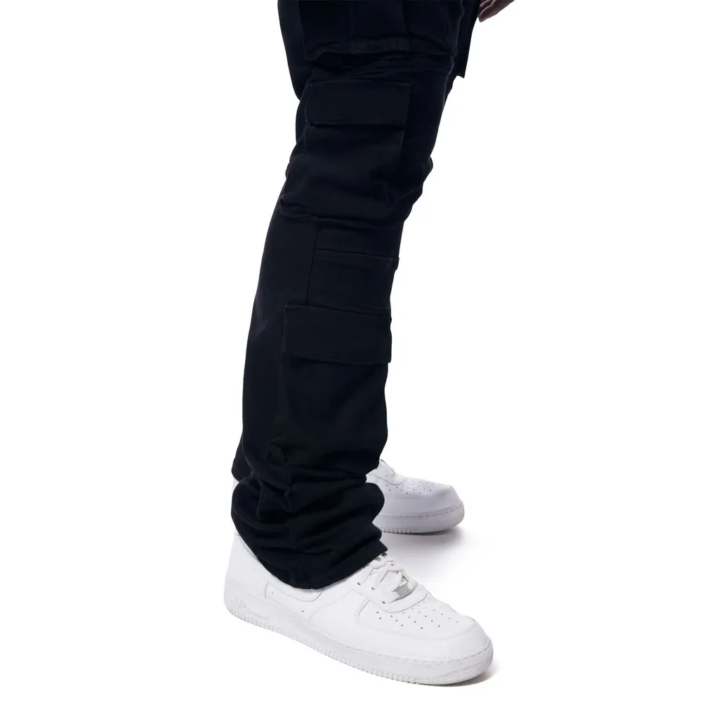 Big and Tall - Utility Multi Pocket Stacked Denim Jeans - Jet Black