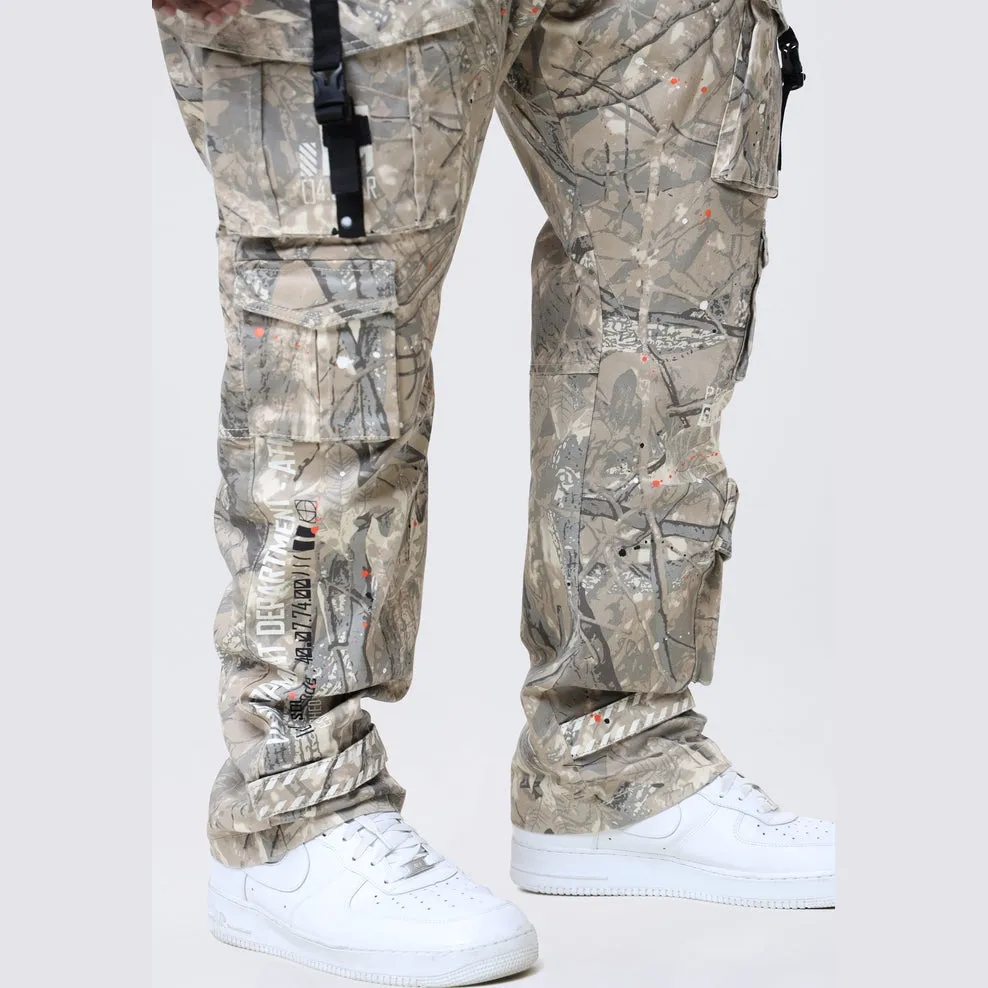 Big and Tall - Utility Twill Overalls - Khaki Hunting Camo