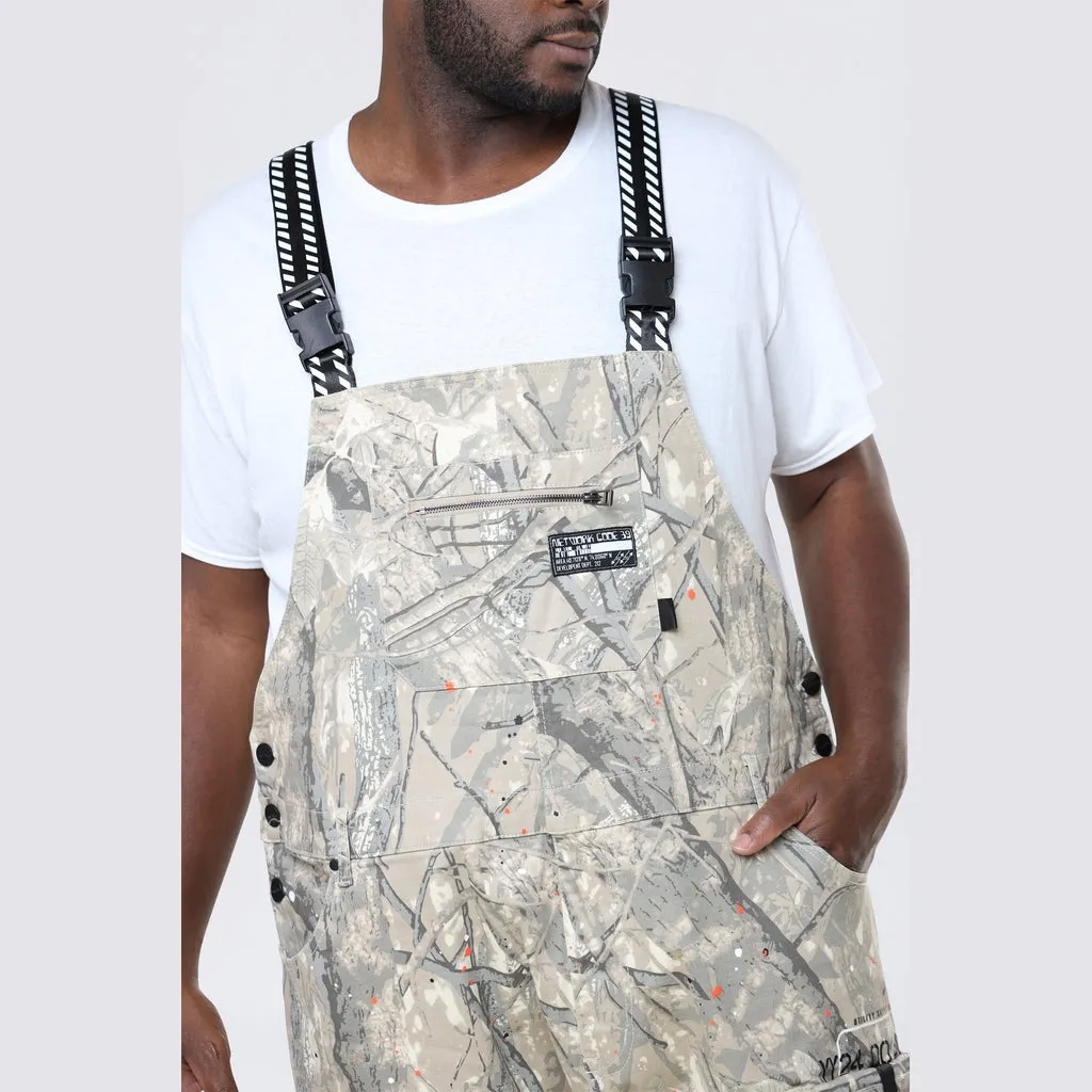 Big and Tall - Utility Twill Overalls - Khaki Hunting Camo