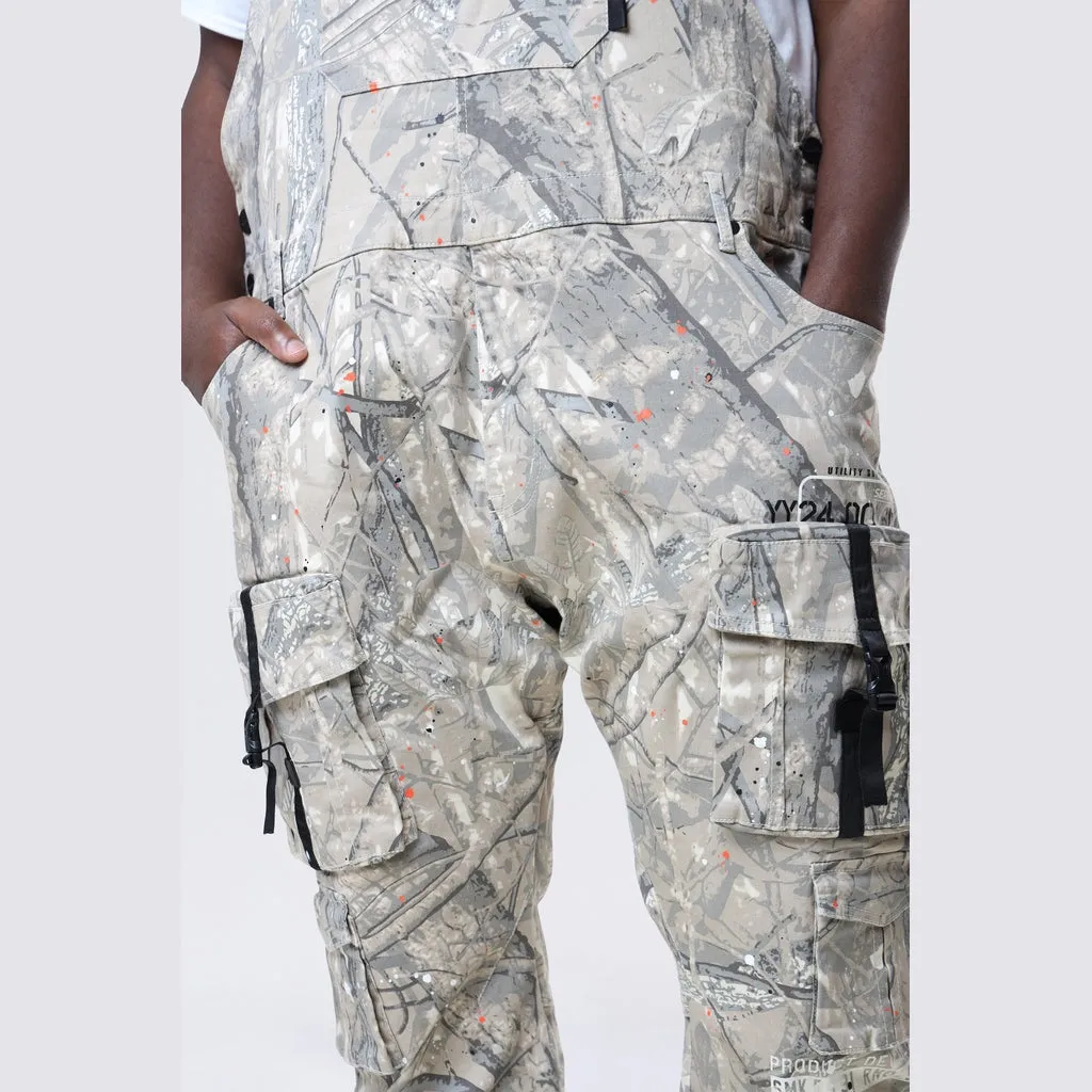 Big and Tall - Utility Twill Overalls - Khaki Hunting Camo