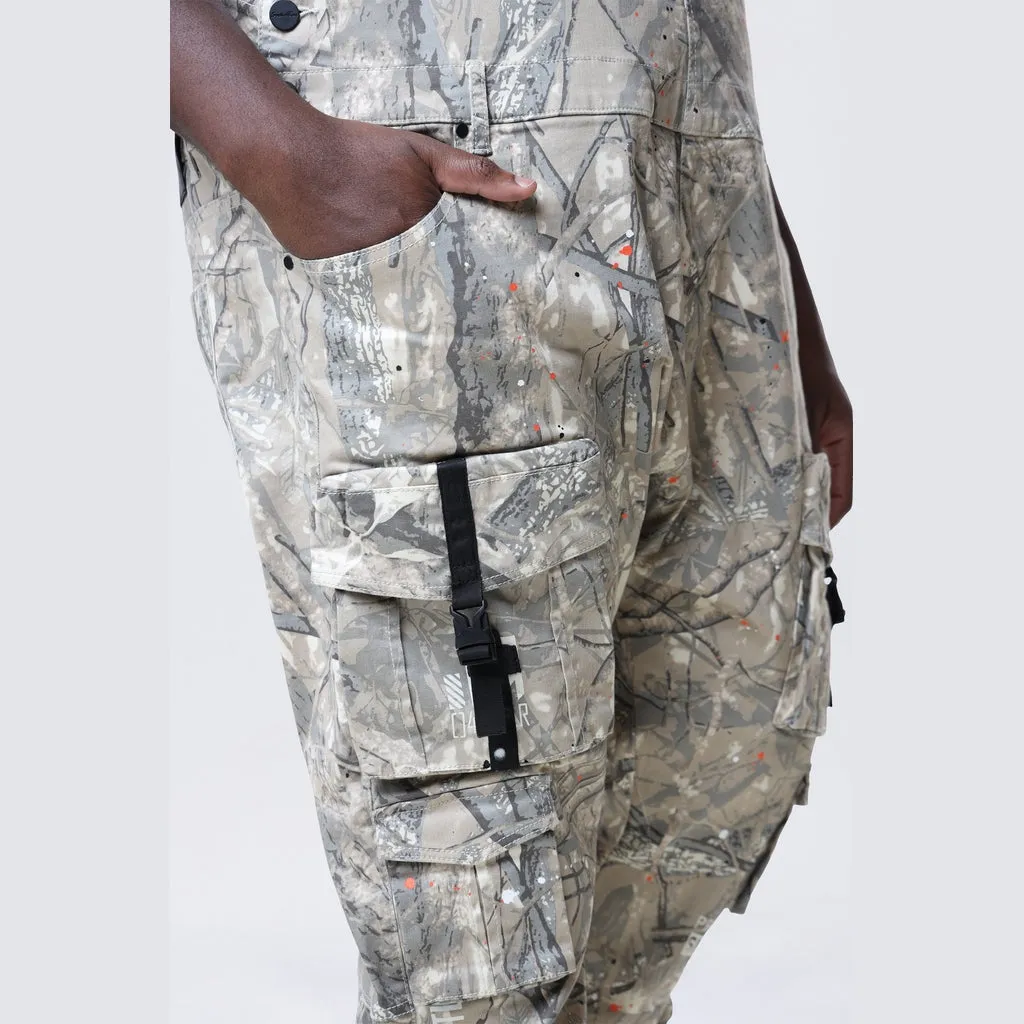 Big and Tall - Utility Twill Overalls - Khaki Hunting Camo