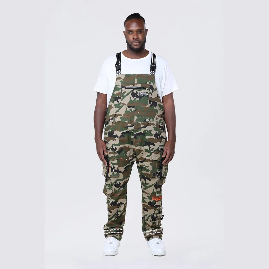 Big and Tall - Utility Twill Overalls - Wood Camo