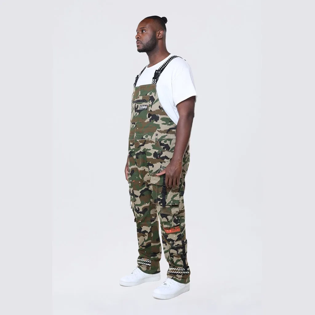 Big and Tall - Utility Twill Overalls - Wood Camo