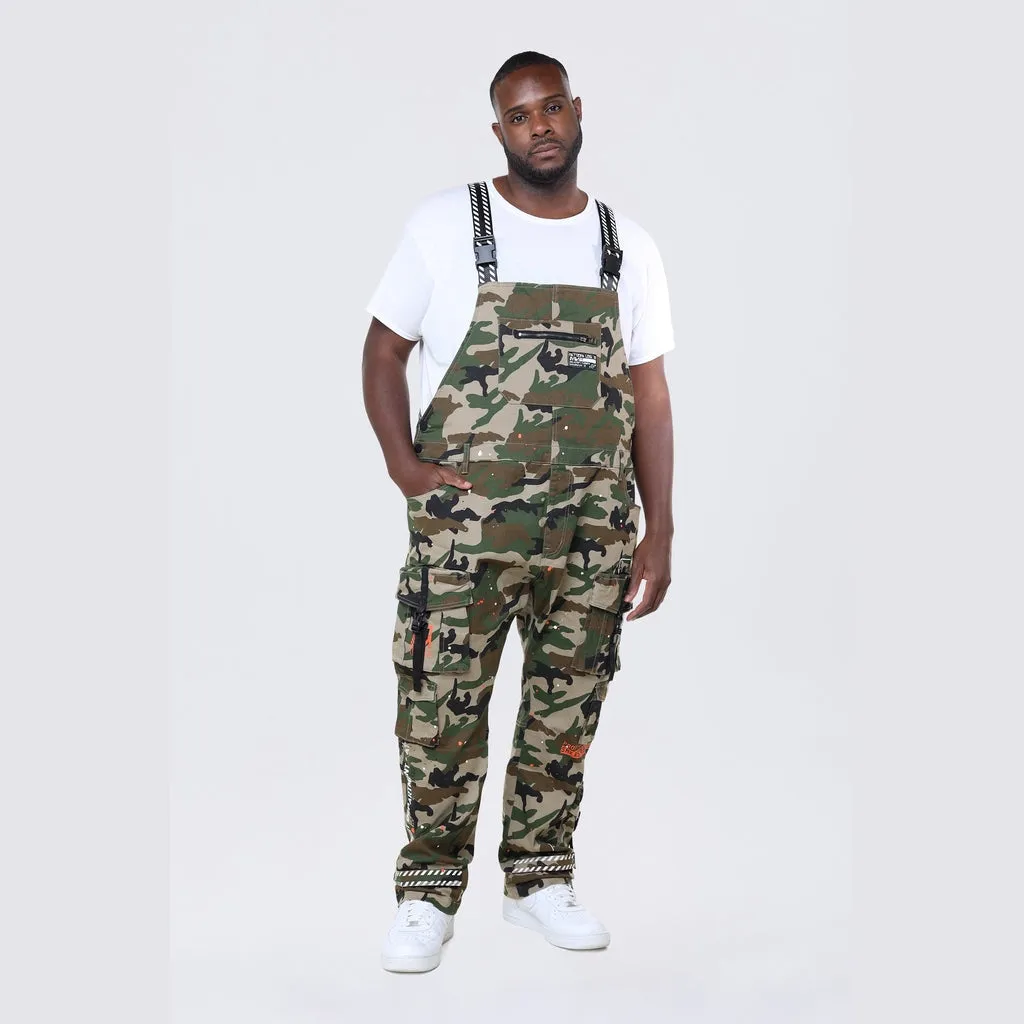 Big and Tall - Utility Twill Overalls - Wood Camo