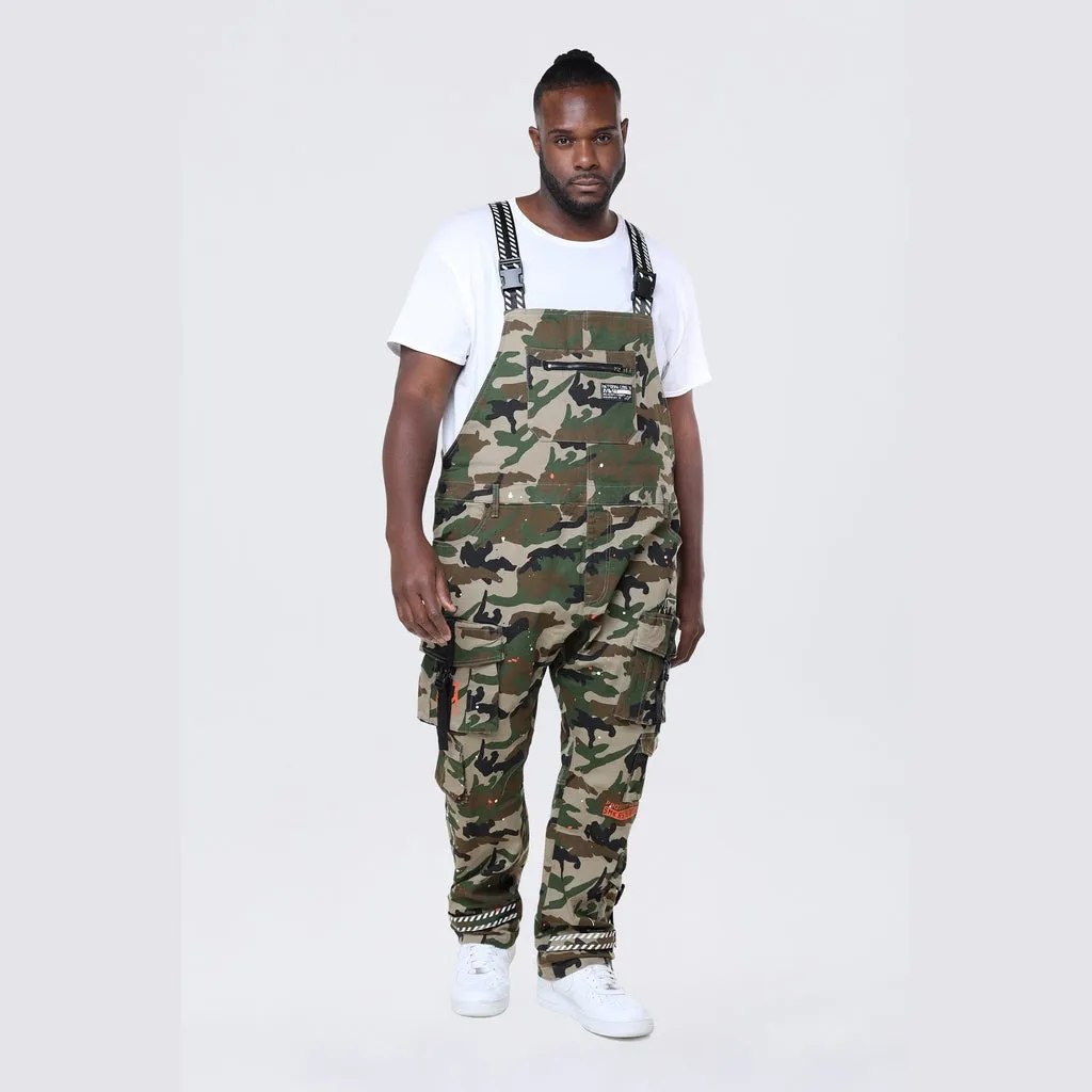 Big and Tall - Utility Twill Overalls - Wood Camo