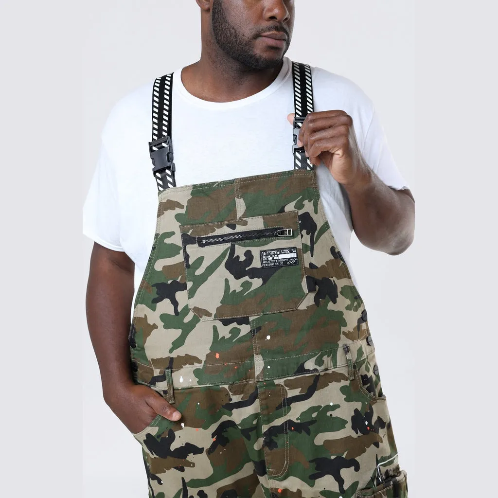 Big and Tall - Utility Twill Overalls - Wood Camo