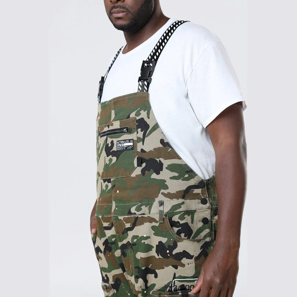 Big and Tall - Utility Twill Overalls - Wood Camo