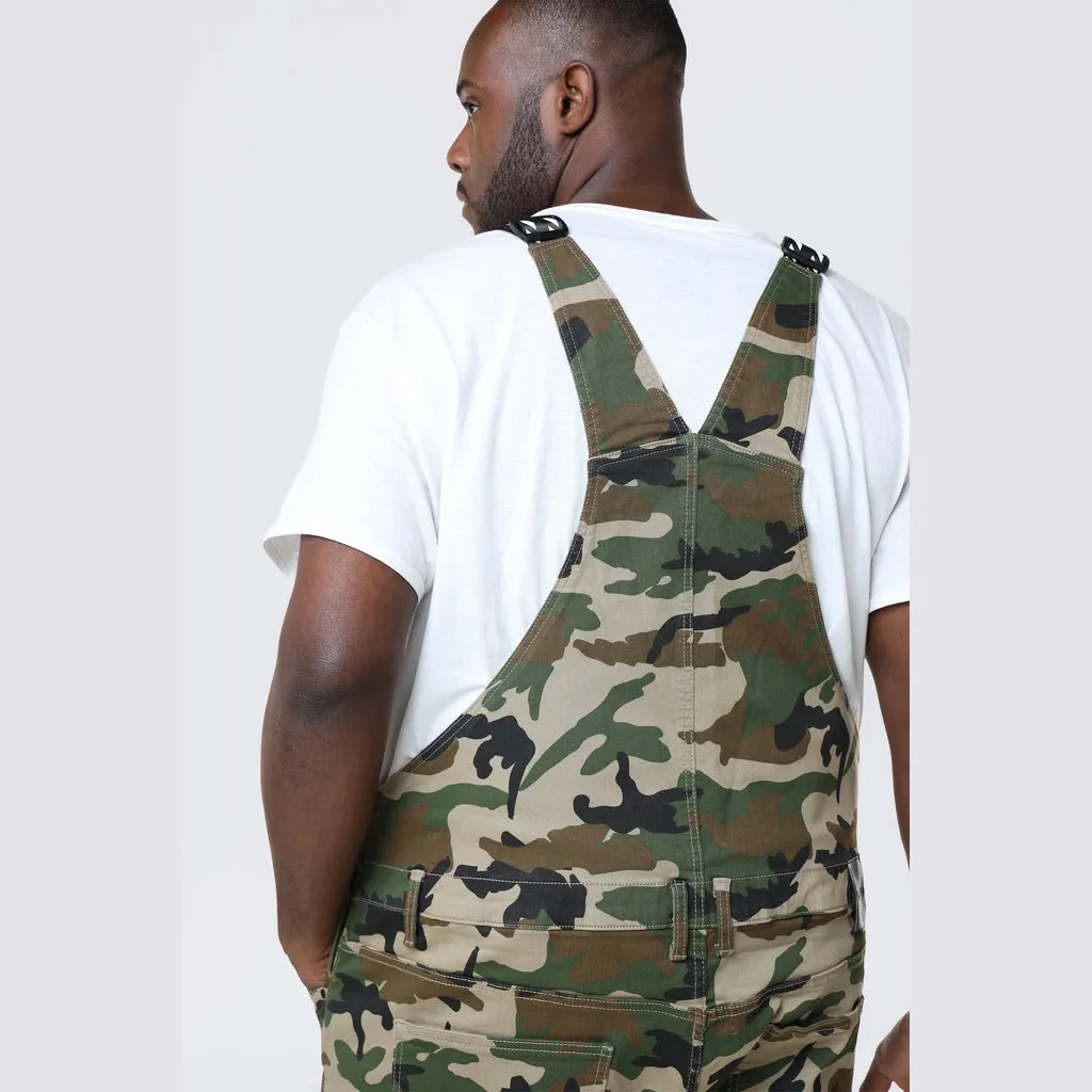 Big and Tall - Utility Twill Overalls - Wood Camo