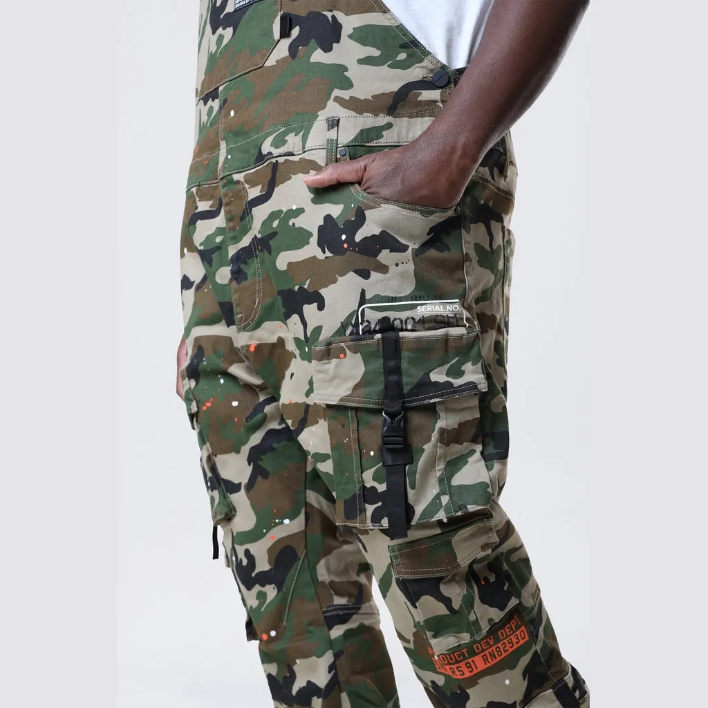 Big and Tall - Utility Twill Overalls - Wood Camo