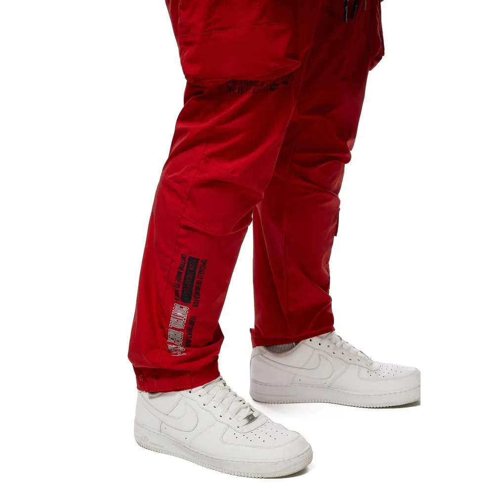 Big and Tall - Utility Windbreaker Pants - Red