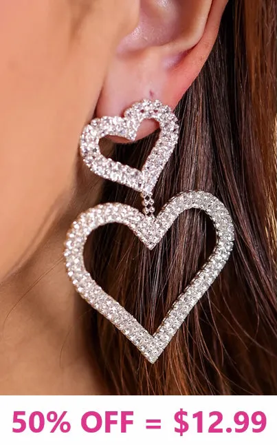 Bling Double Heart earrings