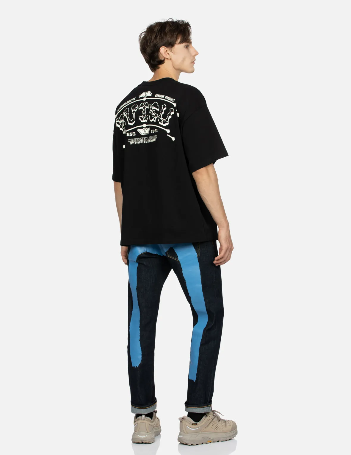 Blue Brushstroke Daicock Slim Cropped-fit  Jeans