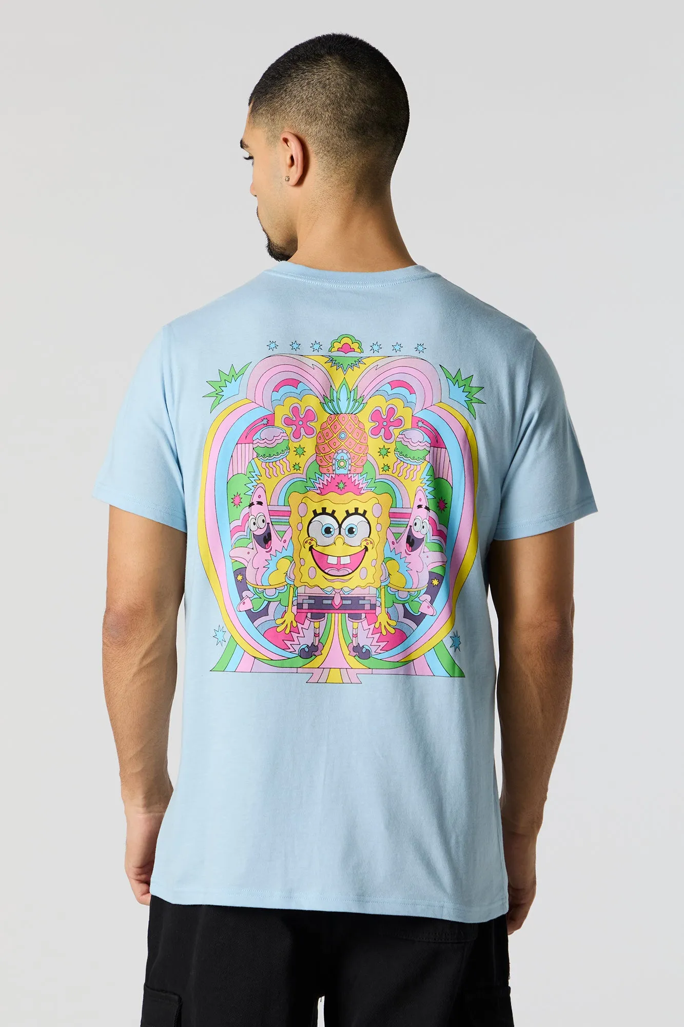 Blue SpongeBob Reimagination Graphic T-Shirt